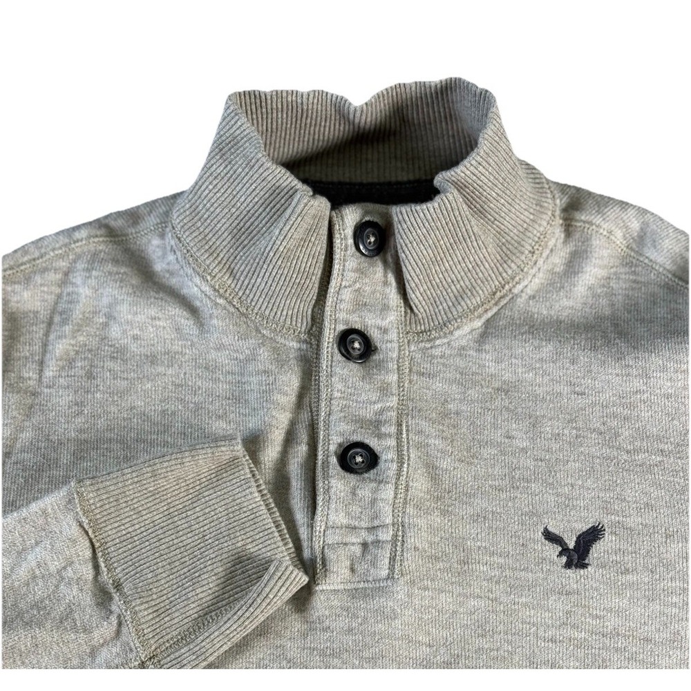 Vintage Y2K American Eagle Outfitters Rugby Style Beige Pullover Sweater Large